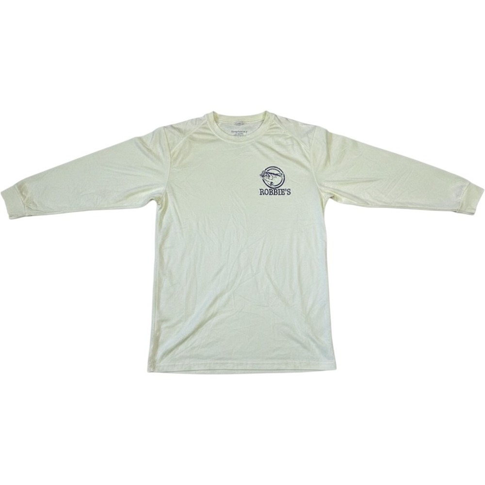 Paragon Shirt Mens Small Yellow Robbie's Marina Long Sleeve Fishing Tee Top